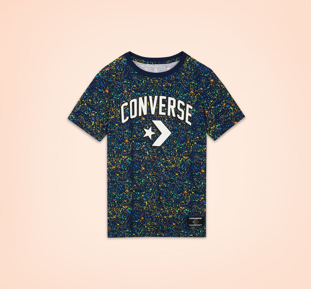 Camiseta Converse Printed Splatter Criança Azul Marinho 310842KWH